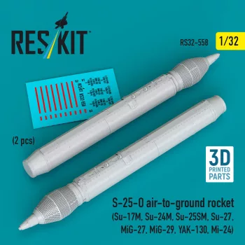   Reskit - S-25-O air-to-ground rocket (2 pcs) (Su-17M, Su-24M, Su-25SM, Su-27, MiG-27, MiG-29, YAK-130, Mi-24) (3D Printed)