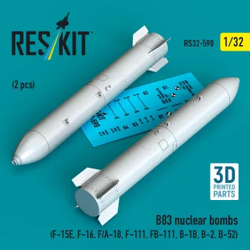   Reskit - B83 nuclear bombs (2 pcs) (F-15E, F-16, F/A-18, F-111, FB-111, B-1B, B-2, B-52) (3D Printed)