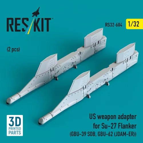 Reskit - US weapon adapter for Su-27 Flanker (2 pcs) (GBU-39 SDB, GBU-62 (JDAM-ER)) (3D Printed)