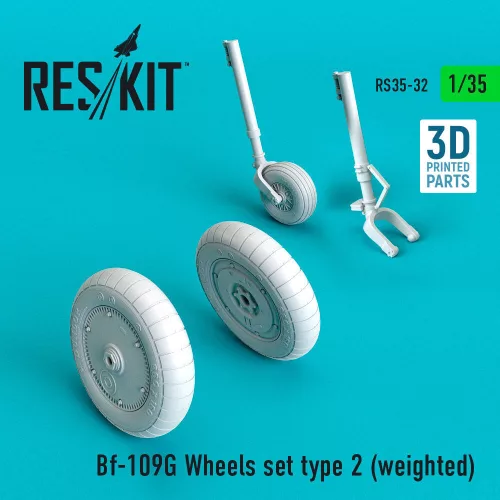 Reskit - Bf-109G Wheels set type 2 (weighted)
