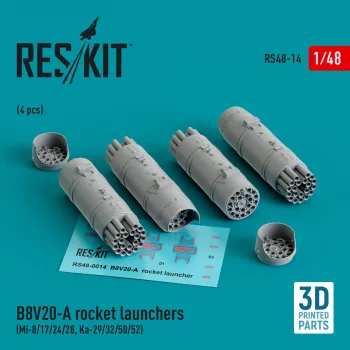   Reskit - B8V20-? rocket launchers (4 pcs) (Mi- / Ka- / ) (3D Printed)