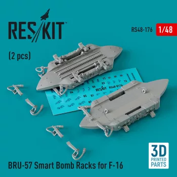   Reskit - BRU-57 Smart Bomb Racks for F-16 (2 pcs) (3D Printed)