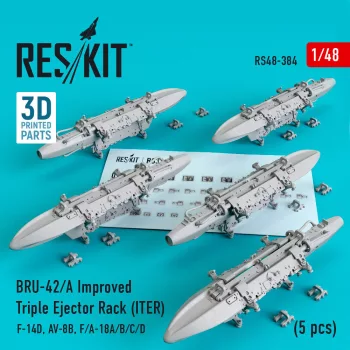   Reskit - BRU-42/A Improved Triple Ejector Rack (ITER) (5 pcs) (F-14D AV-8B F/A-18A/B/C/D) (3D Printed)