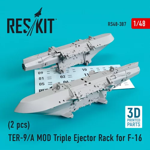 Reskit - TER-9/A MOD Triple Ejector Rack for F-16 (2 pcs) (3D Printed)