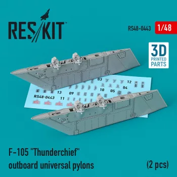   Reskit - F-105 Thunderchief outboard universal pylons (2 pcs) (3D Printed)