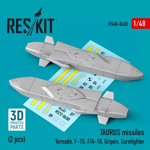 Reskit - TAURUS missiles (2 pcs) (Tornado F-15 F/A-18 Gripen Eurofighter) (3D Printed)