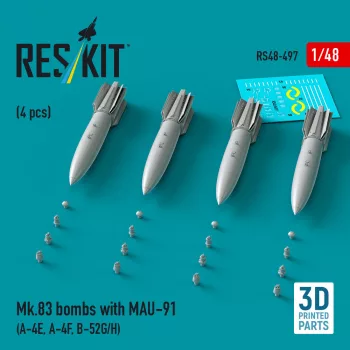   Reskit - Mk.83 bombs with MAU-91 (4 pcs) (A-4E A-4F B-52G/H) (3D printed)