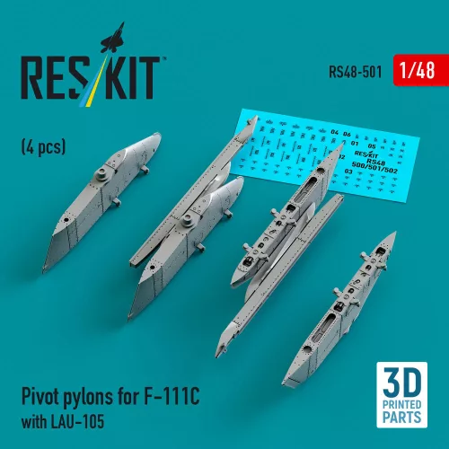 Reskit - Pivot pylons for F-111C with LAU-105 (4 pcs) (3D Printed)