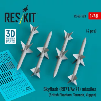   Reskit - Skyflash (RB71/Av.71) missiles (4 pcs) (British Phantom Tornado Viggen) (3D Printed)