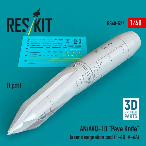 Reskit - AN/AVQ-10 Pave Knife laser designation pod (1 pcs) (F-4D A-6A) (3D Printed)