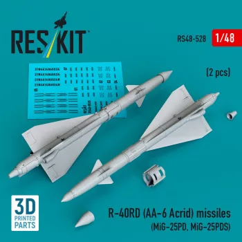   Reskit - R-40RD (AA-6 Acrid) missiles (2 pcs) (MiG-25PD MiG-25PDS) (3D printed)