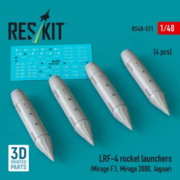   Reskit - LRF-4 rocket launchers (4 pcs) (Mirage F.1, Mirage 2000, Jaguar) (3D Printed)