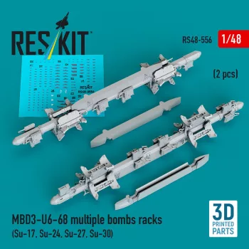   Reskit - MBD3-U6-68 multiple bombs racks (2 pcs) (Su-17, Su-24, Su-27, Su-30) (3D Printed)