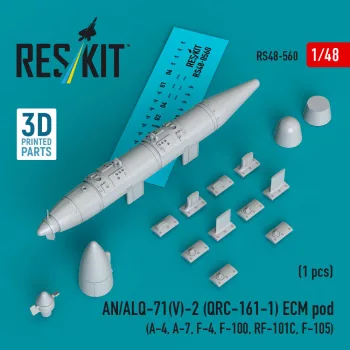   Reskit - AN/ALQ-71(V)-2 (QRC-161-1) ECM pod (1pcs) (A-4, A-7, F-4, F-100, RF-101C, F-105) (3D Printed)