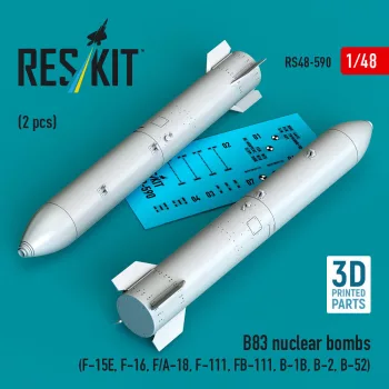   Reskit - B83 nuclear bombs (2 pcs) (F-15E, F-16, F/A-18, F-111, FB-111, B-1B, B-2, B-52) (3D Printed)