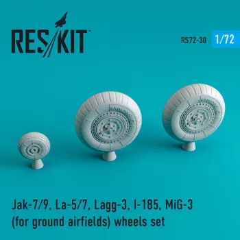   Reskit - Jak-7/9, La-5/7, Lagg-3, I-185, MiG-3 wheels set for ground airfields