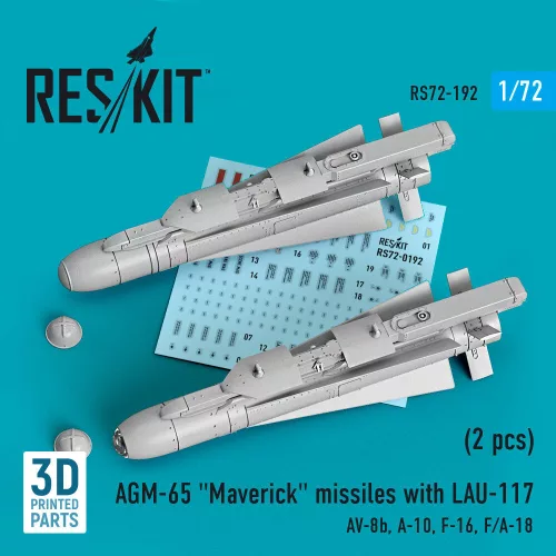 Reskit - AGM-65 Maverick missiles with LAU-117 (2 pcs) (AV-8B A-10 F-16 F/A-18) (3D Printed)