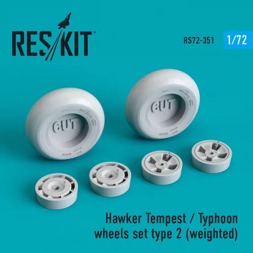 Reskit - Hawker Tempest/Typhoon wheels set type 2 (weighted)