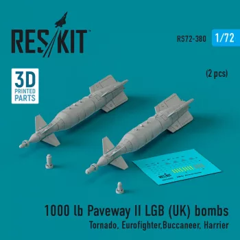   Reskit - 1000 lb Paveway II LGB (UK) bombs (2 pcs) (Tornado, Eurofighter,Buccaneer, Harrier) (3D Printed)
