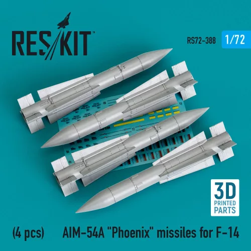 Reskit - AIM-54A Phoenix missiles for F-14 (4pcs) (3D Printed)