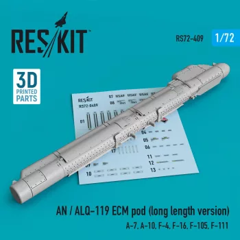   Reskit - AN / ALQ-119 ECM pod (long length version) (A-7, A-10, F-4, F-16, F-105, F-111) (3D Printed)
