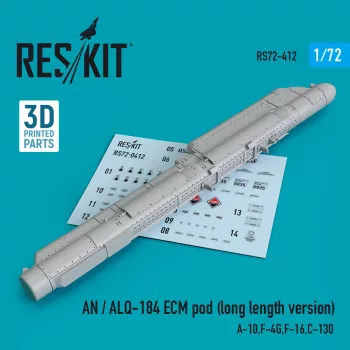   Reskit - AN / ALQ-184 ECM pod (long length version) (A-10,F-4G,F-16,C-130) (3D Printed)