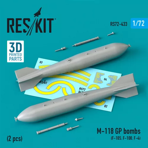 Reskit - M-118 GP bombs (2 pcs) (F-105 F-100 F-4) (3D Printed)