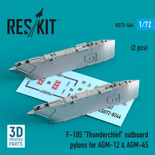 Reskit - F-105 Thunderchief outboard AGM-12 & AGM-45 pylons (2 pcs) (3D Printed)