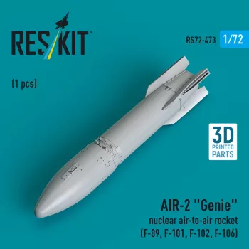   Reskit - AIR-2 Genie nuclear air-to-air rocket (1 pcs) (F-89 F-101 F-102 F-106) (3D Printed)