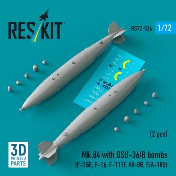   Reskit - Mk.84 with BSU-36/B bombs (2 pcs) (F-15E, F-16, F-111F, AV-8B, F/A-18D) (3D Printed)
