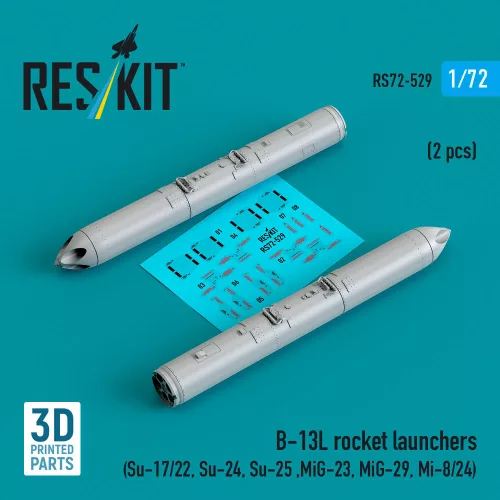 Reskit - B-13L rocket launchers (2 pcs) (Su-17/22, Su-24, Su-25 ,MiG-27, MiG-29) (3D Printed)