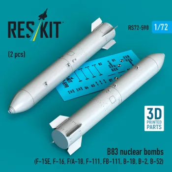   Reskit - B83 nuclear bombs (2 pcs) (F-15E F-16 F/A-18 F-111 FB-111 B-1B B-2 B-52) (3D Printed)