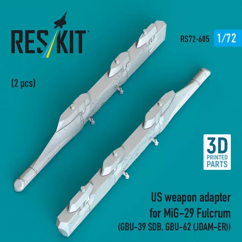 Reskit - US weapon adapter for MiG-29 Fulcrum (2 pcs) (GBU-39 SDB GBU-62 (JDAM-ER)) (3D Printed)