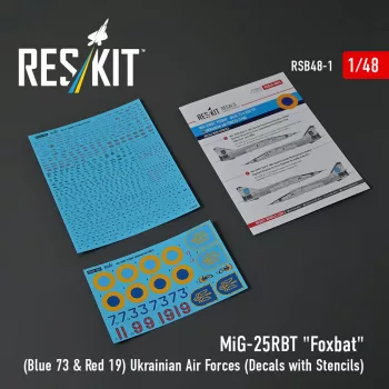   Reskit - MiG-25RBT Foxbat (Blue 73 & Red 19) Ukrainian Air Forces (Decals with Stencils)