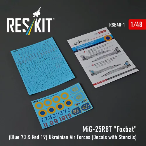 Reskit - MiG-25RBT Foxbat (Blue 73 & Red 19) Ukrainian Air Forces (Decals with Stencils)