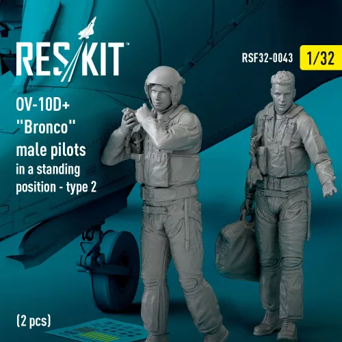 Reskit - OV-10D+ Bronco male pilots (in a standing position - type 2) (2 pcs) (3D Printed)