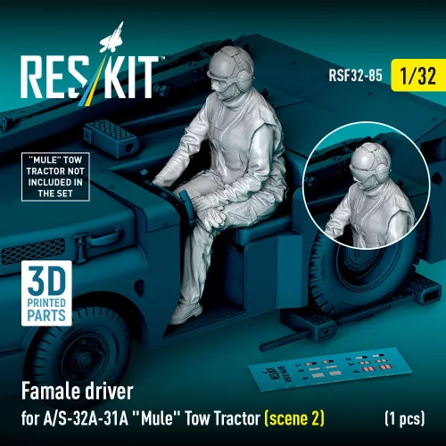 Reskit - Female driver for A/S-32A-31A Mule Tow Tractor (scene 2) (1 pcs) (3D Printed)