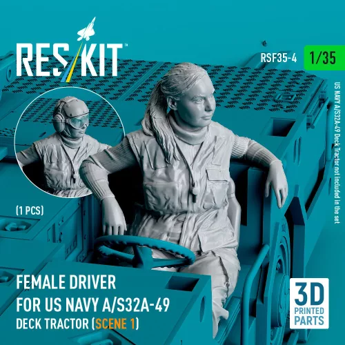 Reskit - Female driver for US NAVY A/S32A-49 Deck Tractor (scene 1) (1 pcs) (3D Printed)