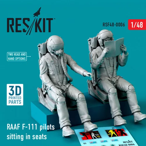 Reskit - RAAF F-111 pilots sitting in seats (2 pcs) (3D Printed)