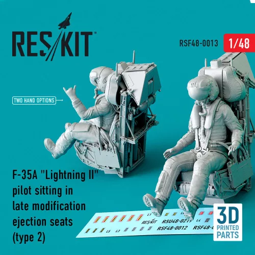 Reskit - F-35A Lightning II pilot sitting in late modification ejection seats (type 2) (3D Printed)