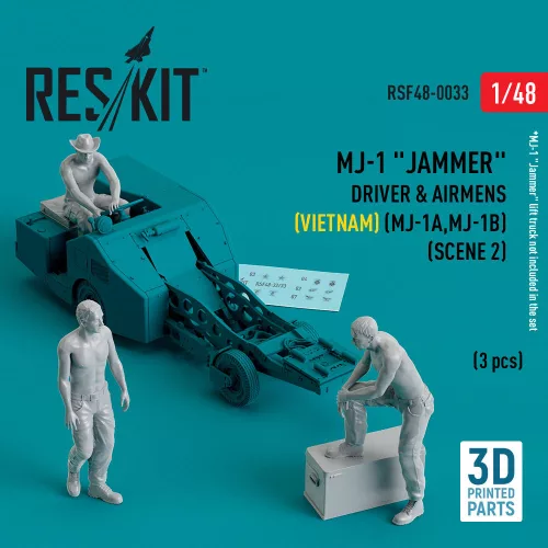 Reskit - MJ-1 Jammer Driver & airmens (Vietnam) (MJ-1A,MJ-1B) (scene 2) (3 pcs) (3D Printed)