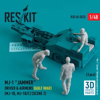  Reskit - MJ-1 Jammer Driver & airmens (Gulf War) (MJ-1B MJ-1B/C) (scene 2) (3 pcs) (3D Printed)