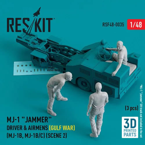 Reskit - MJ-1 Jammer Driver & airmens (Gulf War) (MJ-1B MJ-1B/C) (scene 2) (3 pcs) (3D Printed)