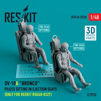   Reskit - OV-10A Bronco pilots sitting in ejection seats (only for RESKIT RSU48-0327) (2 pcs) (3D Printed)