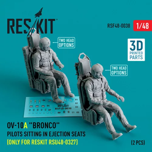 Reskit - OV-10A Bronco pilots sitting in ejection seats (only for RESKIT RSU48-0327) (2 pcs) (3D Printed)