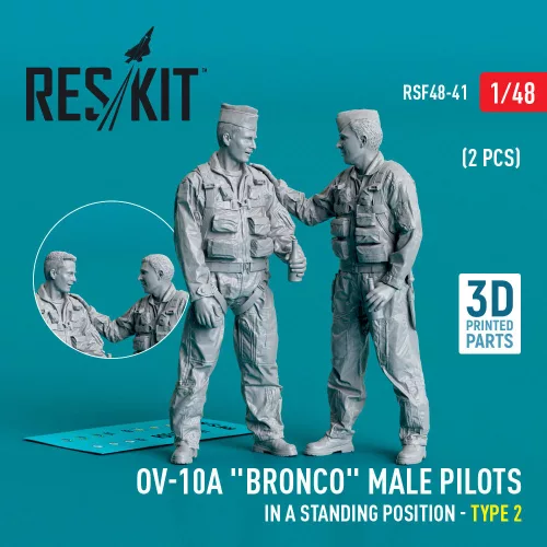 Reskit - OV-10A Bronco male pilots (in a standing position - type 2) (2 pcs) (3D Printed)