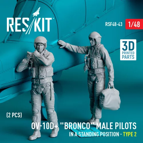 Reskit - OV-10D+ Bronco male pilots (in a standing position - type 2) (2 pcs) (3D Printed)