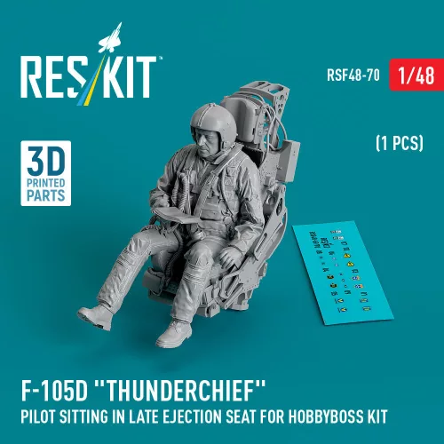 Reskit - F-105D Thunderchief pilot sitting in late ejection seat for HobbyBoss kit (1 pcs) (3D Printed)