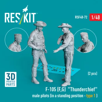   Reskit - F-105 (F, G) Thunderchief male pilots (in a standing position - type 1) (2 pcs) (3D Printed)