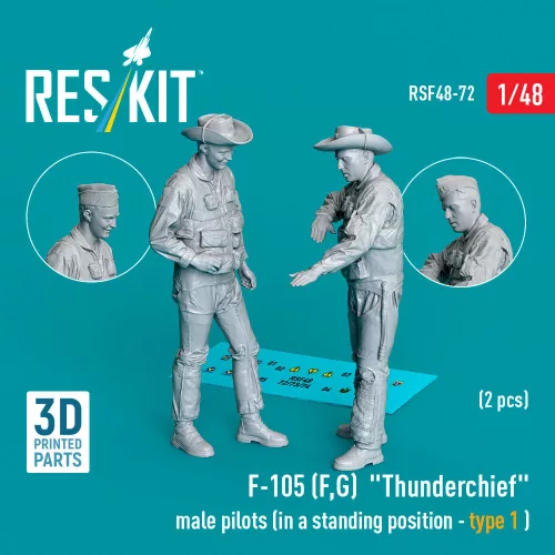 Reskit - F-105 (F, G) Thunderchief male pilots (in a standing position - type 1) (2 pcs) (3D Printed)